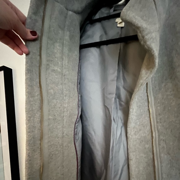 JCrew light grey cocoon coat - Picture 8 of 9